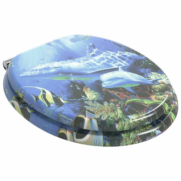 vidaXL Capac de toaletă cu &icirc;nchidere lentă albastru 44 x 38 cm