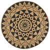 vidaXL Covor manual cu imprimeu negru, 90 cm, iută