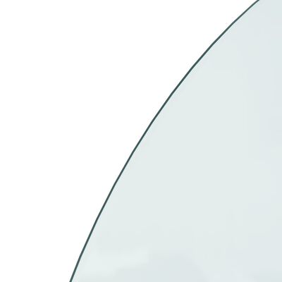 vidaXL Placă de sticlă pentru șemineu, semi-rotundă, 1000x500 mm