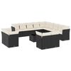 vidaXL Set mobilier de grădină cu perne, 14 piese, negru, poliratan