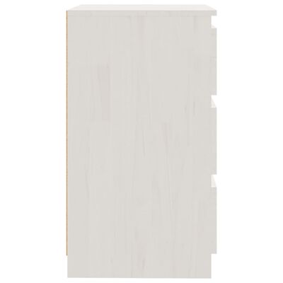 vidaXL Noptiere, 2 buc., alb, 60x36x64 cm, lemn masiv de pin