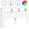 vidaXL Tăblie de pat cu LED, alb, 180x18,5x103,5 cm, lemn