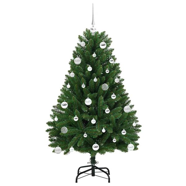 vidaXL Brad de Crăciun artificial cu 150 LED Verde 150 cm PVC și Metal