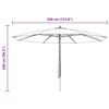 vidaXL Umbrelă de soare de exterior, st&acirc;lp din lemn, negru, 350 cm