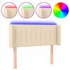 vidaXL Tăblie de pat cu LED, crem, 103x16x78/88 cm, textil