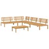 vidaXL Set de canapea cu pernă Simplu 5 pcs Bej Lemn Solid de Acacia