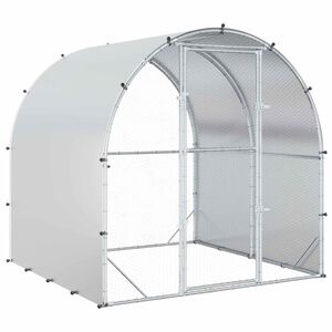vidaXL Căsuță pentru pui Argintiu 200 x 200 x 200 cm Oțel Galvanizat