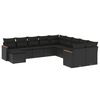 vidaXL Set canapele de grădină cu perne, 11 piese, negru, poliratan