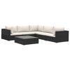vidaXL Set mobilier de grădină cu perne, 6 piese, negru, poliratan