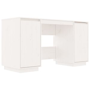 vidaXL Birou, alb, 140x50x75 cm, lemn masiv de pin