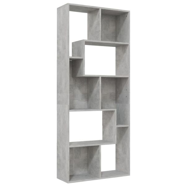 vidaXL Bibliotecă, gri beton, 67x24x161 cm, lemn prelucrat