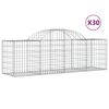 vidaXL Coșuri gabion arcuite 30 buc, 200x50x60/80 cm, fier galvanizat