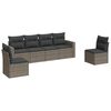 vidaXL Set mobilier grădină cu perne, 6 piese, gri, poliratan