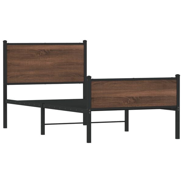 vidaXL Cadru pat metalic fără saltea stejar maro 80x200 cm