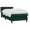 vidaXL Pat box spring cu saltea, verde &icirc;nchis, 80x220 cm, catifea