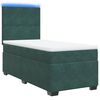 vidaXL Pat box spring cu saltea, verde &icirc;nchis, 90x190 cm, catifea