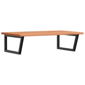 vidaXL Raft pentru lavoar montat pe perete, oțel și lemn masiv fag