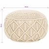 vidaXL Taburet puf macrame lucrat manual, 45 x 30 cm, bumbac