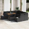 vidaXL Set de canapele pentru grădină 9 pcs Negru Rattan poli