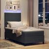 vidaXL Pat cu arc LED cu headboard Gri &icirc;nchis și alb 100 x 200 cm