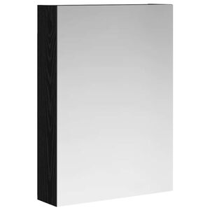 vidaXL Dulap cu oglindă pentru baie Stejar Negru 50 x 14,5 x 70 cm