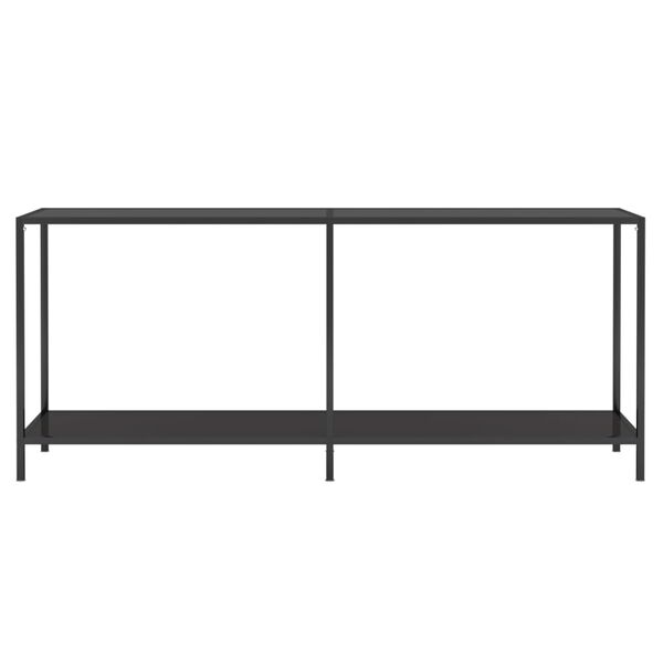 vidaXL Masă consolă,negru, 180x35x75,5 cm, sticlă securizată