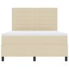 vidaXL Pat cu arcuri cu saltea cu headboard Crem 140 x 190 cm țesătură