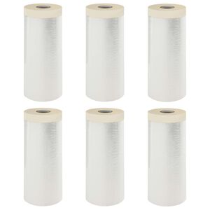 vidaXL Folie de Praful cu Bandă Adezivă 6 buc. Transparent HDPE