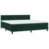 vidaXL Pat box spring cu saltea, verde &icirc;nchis, 200x200 cm, catifea