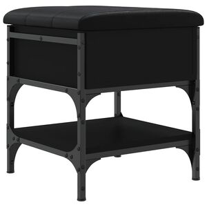 vidaXL Bancă de pantofi, negru, 42x42x45 cm, lemn prelucrat
