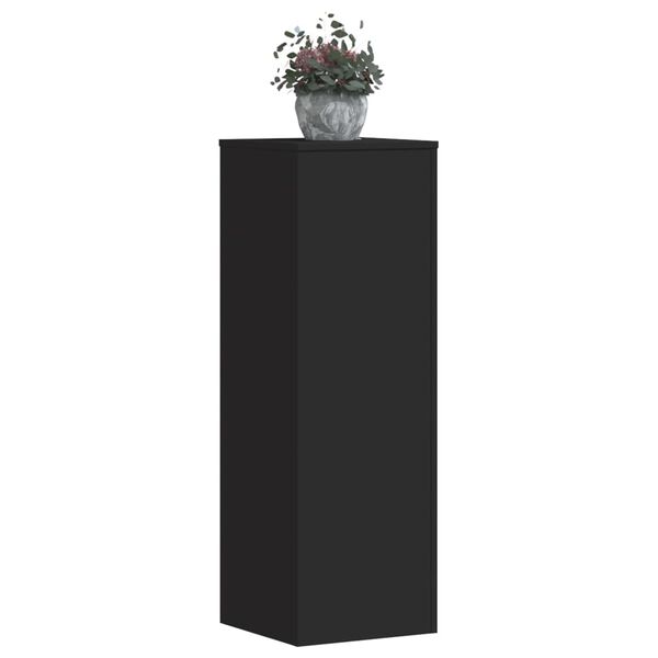 vidaXL Suport de plante, negru, 33x33x100 cm, lemn prelucrat