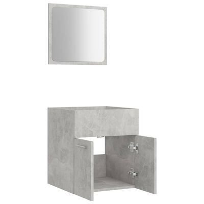 vidaXL Set mobilier de baie, 2 piese, gri beton, PAL