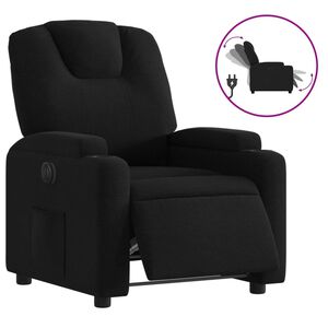 vidaXL Fotoliu rabatabil electric, negru, material textil