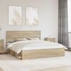 vidaXL Cadru de pat cu headboard Sonoma 200 x 200 cm Lemn de pin masiv