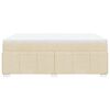 vidaXL Pat continental cu saltea, crem, 140x200 cm, material textil