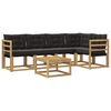 vidaXL Set de canapele de exterior cu pernă 6 pcs Alb și negru