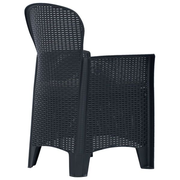vidaXL Set mobilier de bistro, 3 piese, antracit, plastic ratan