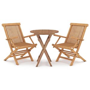 vidaXL Set mobilier grădină, 3 piese, lemn masiv de tec