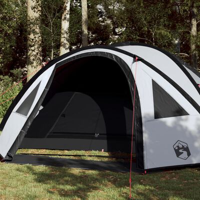 vidaXL Cort camping, 4 persoane, alb opac, țesătură, impermeabil