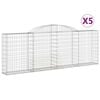 vidaXL Coșuri gabion arcuite 5 buc, 300x30x100/120 cm fier galvanizat