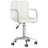 vidaXL Scaune de masă pivotante, 4 buc., alb, piele ecologică