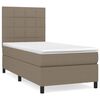 vidaXL Pat box spring cu saltea, gri taupe, 80x200 cm, textil