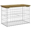 vidaXL Bancă grădină, design gabion, 63x31,5x42 cm, lemn pin impregnat