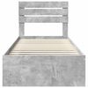 vidaXL Cadru de pat Gri Concret 75 x 190 cm Lemn de pin masiv