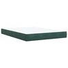 vidaXL Pat box spring cu saltea, verde &icirc;nchis, 160x200 cm, catifea