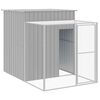 vidaXL Coteț pui cu incintă gri deschis 165x251x181 cm oțel galvanizat