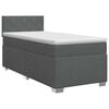 vidaXL Pat boxspring cu saltea Gri &icirc;nchis 90 x 190 cm Țesătură