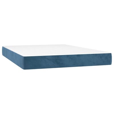 vidaXL Saltea de pat cu arcuri, albastru închis, 140x200x20cm, catifea