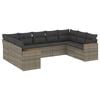 vidaXL Set canapele de grădină, 9 piese, cu perne, gri, poliratan
