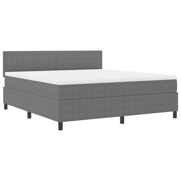 vidaXL Pat cu arc LED cu headboard Gri deschis și alb. 180 x 200 cm